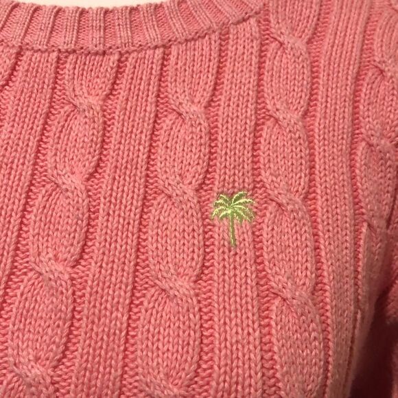 LILY PULITZER Women’s Pink Cable Knit Sweater Size S - Picture 8 of 9
